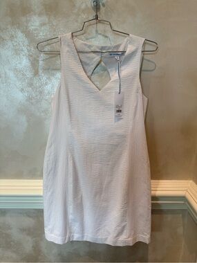 Southern Tide White Textured Sleeveless Mini Dress